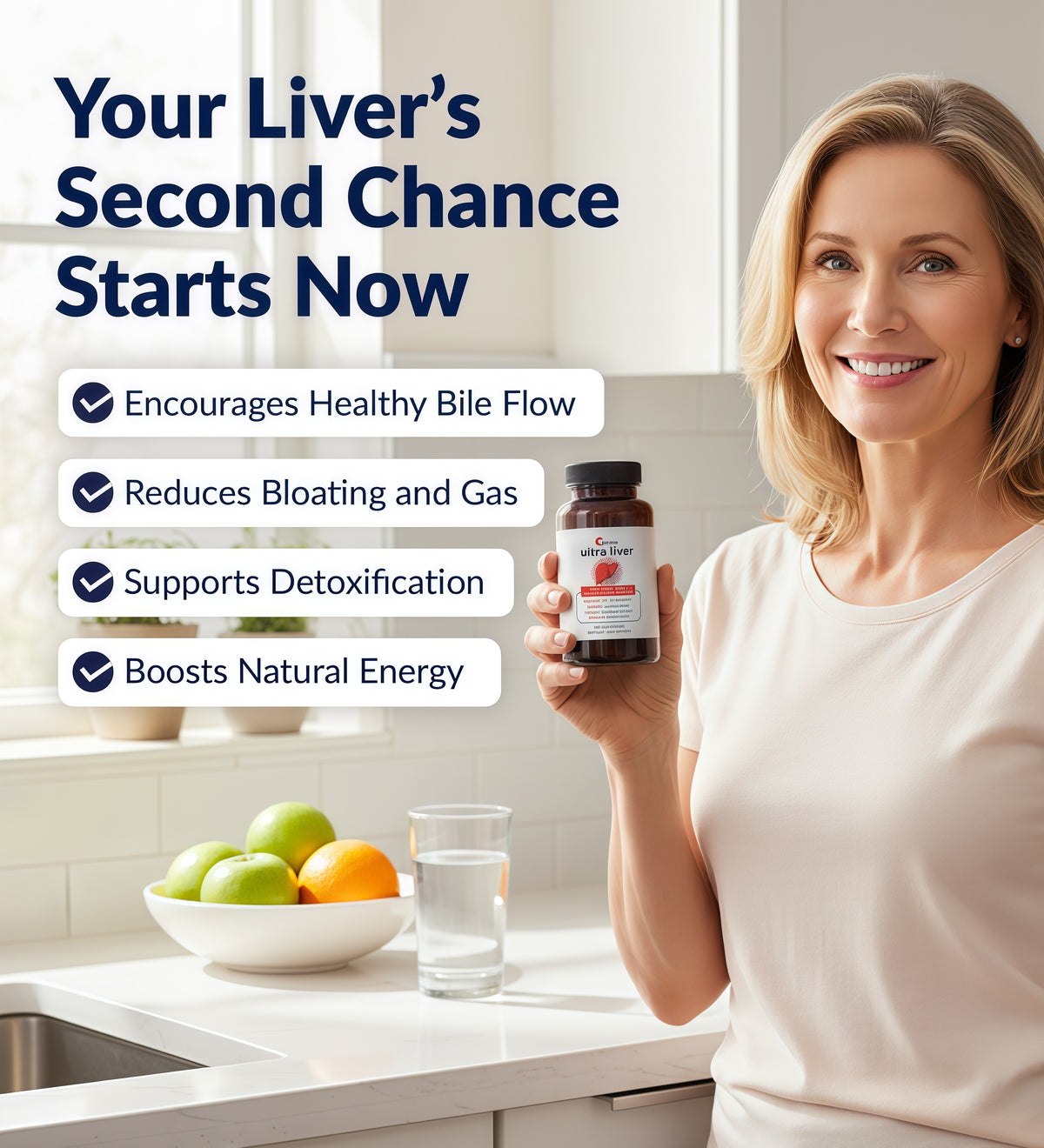 UpWellness Ultra Liver Support Supplement, Gallbladder Support, 60 Count