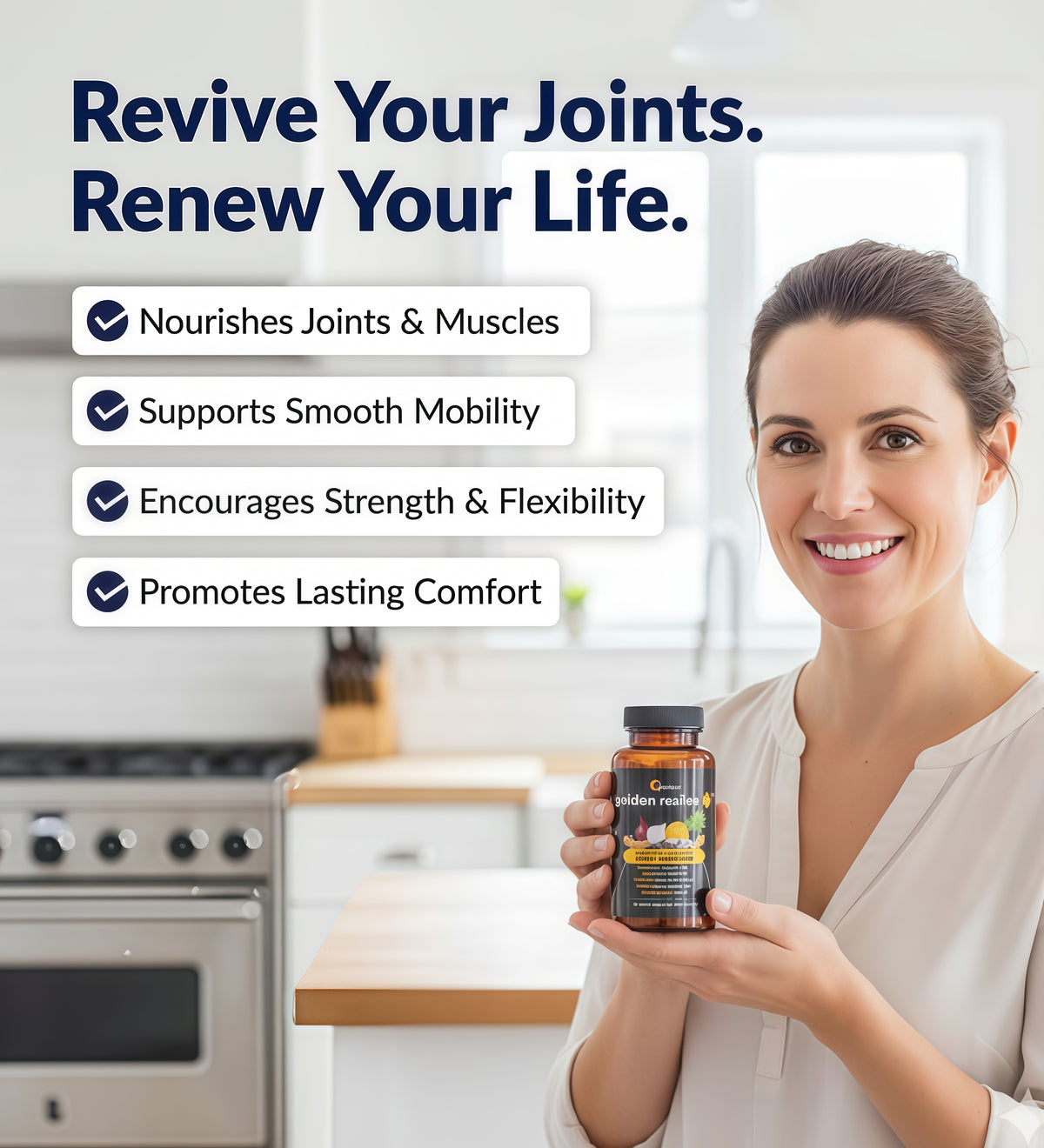 UpWellness Golden Revive + Joint Support Supplement, 60 Capsules