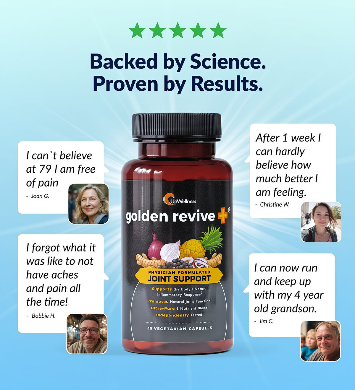 UpWellness Golden Revive + Joint Support Supplement, 60 Capsules