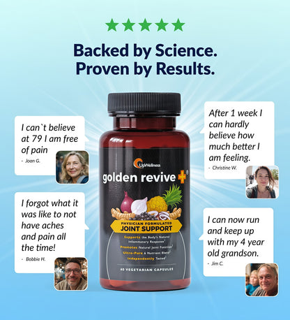 UpWellness Golden Revive + Joint Support Supplement, 60 Capsules